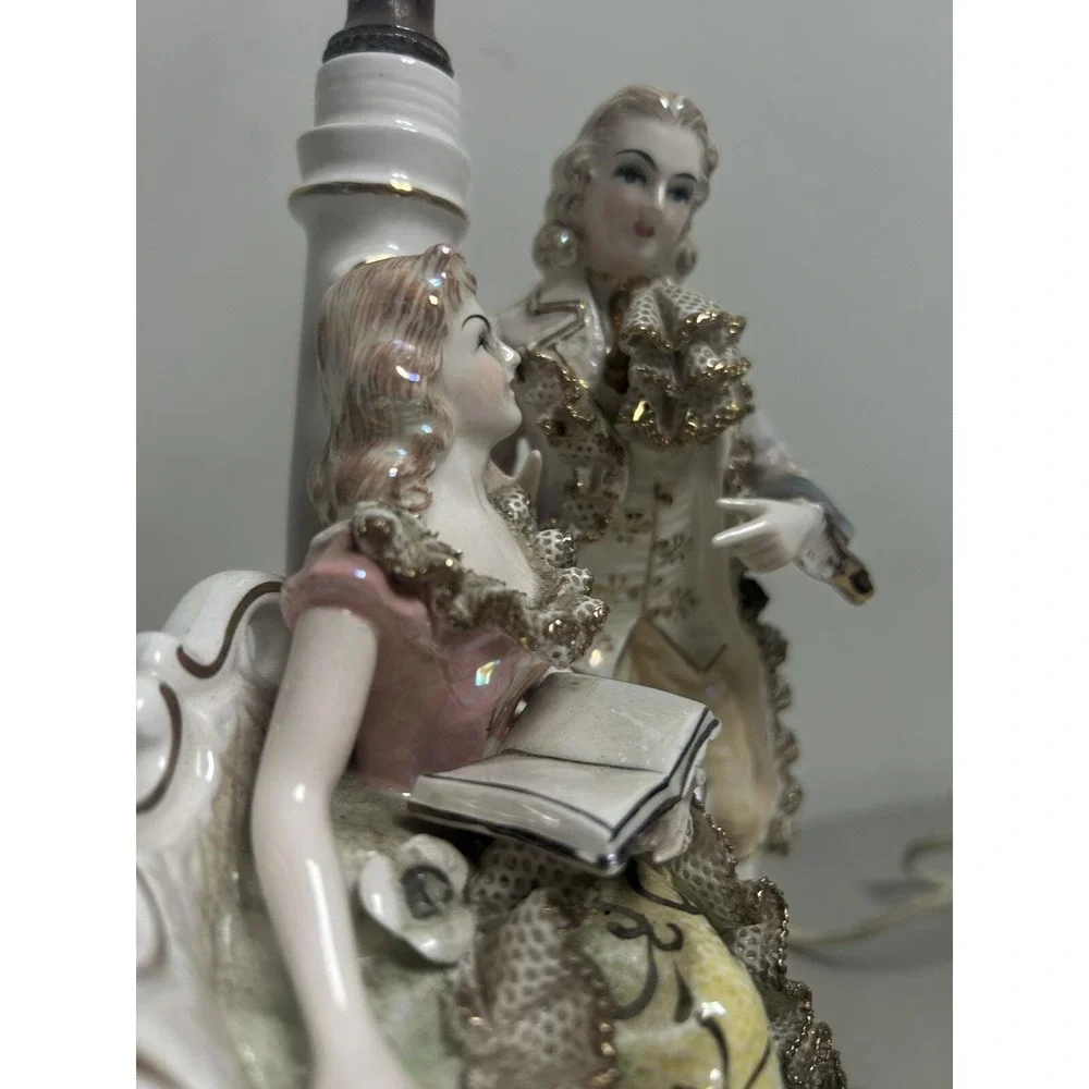 Rare Vintage Made in Japan Antique Porcelain Victorian Lamp Royal Rococco